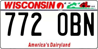 WI license plate 772OBN