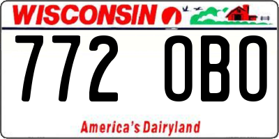 WI license plate 772OBO