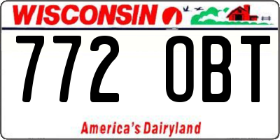 WI license plate 772OBT