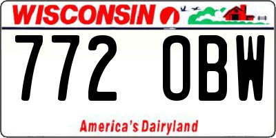 WI license plate 772OBW
