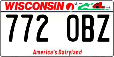 WI license plate 772OBZ