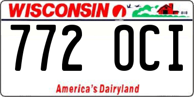 WI license plate 772OCI