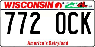 WI license plate 772OCK