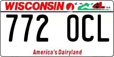 WI license plate 772OCL