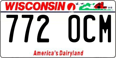 WI license plate 772OCM