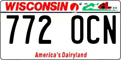 WI license plate 772OCN