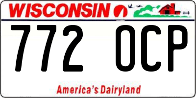 WI license plate 772OCP