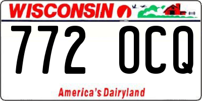 WI license plate 772OCQ