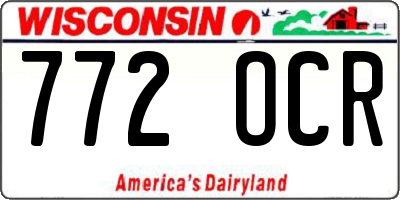 WI license plate 772OCR
