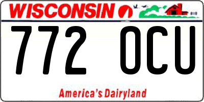 WI license plate 772OCU