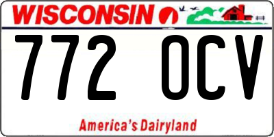 WI license plate 772OCV
