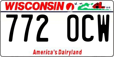 WI license plate 772OCW