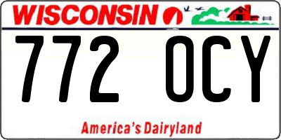 WI license plate 772OCY