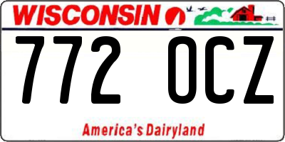 WI license plate 772OCZ