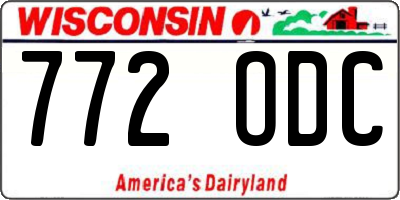 WI license plate 772ODC