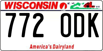 WI license plate 772ODK