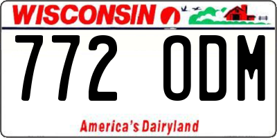 WI license plate 772ODM