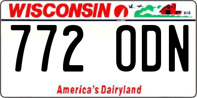 WI license plate 772ODN