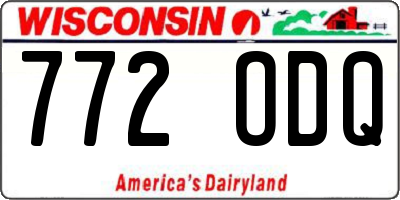 WI license plate 772ODQ