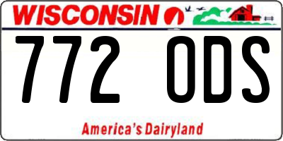 WI license plate 772ODS