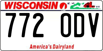 WI license plate 772ODV