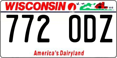 WI license plate 772ODZ
