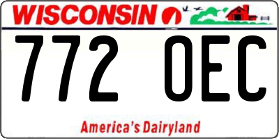 WI license plate 772OEC