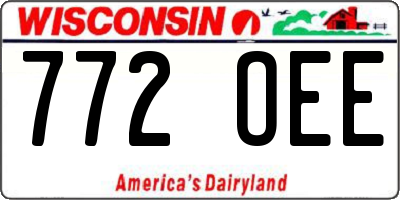 WI license plate 772OEE