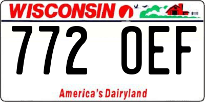 WI license plate 772OEF