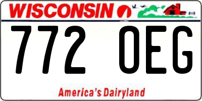 WI license plate 772OEG
