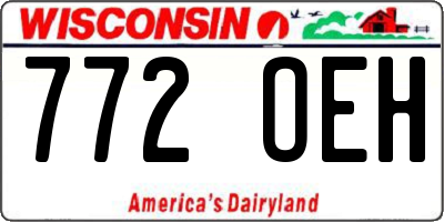WI license plate 772OEH
