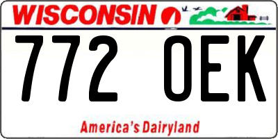 WI license plate 772OEK