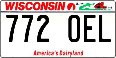 WI license plate 772OEL