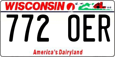 WI license plate 772OER