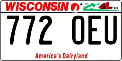 WI license plate 772OEU