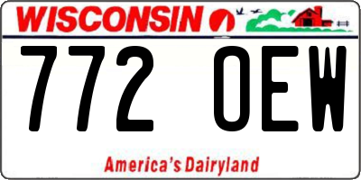 WI license plate 772OEW