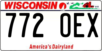 WI license plate 772OEX