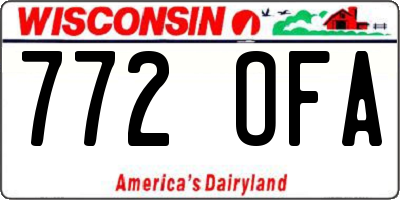 WI license plate 772OFA