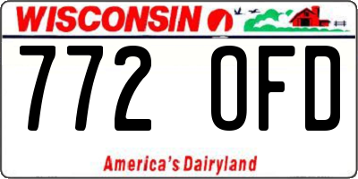 WI license plate 772OFD