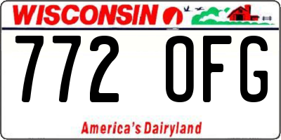 WI license plate 772OFG