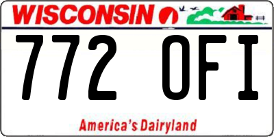 WI license plate 772OFI
