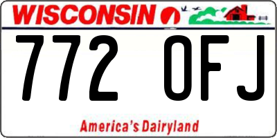 WI license plate 772OFJ