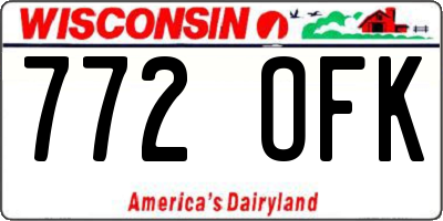 WI license plate 772OFK