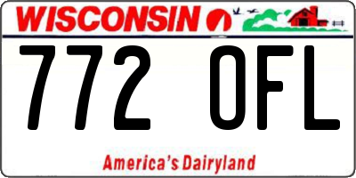 WI license plate 772OFL