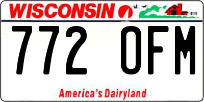 WI license plate 772OFM