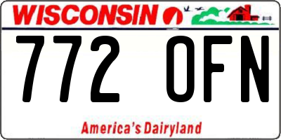 WI license plate 772OFN
