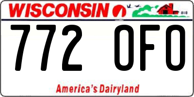WI license plate 772OFO