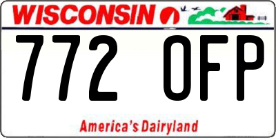 WI license plate 772OFP