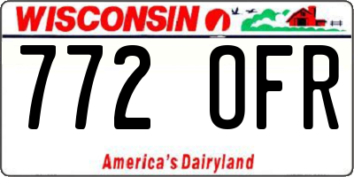 WI license plate 772OFR