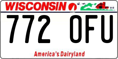 WI license plate 772OFU